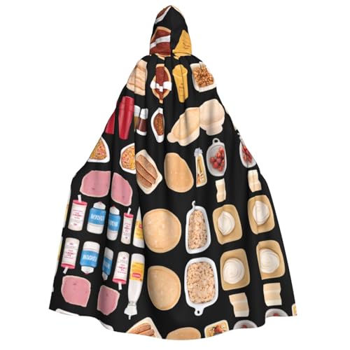 UFhgjjb Halloween Kapuzenumhang Kostüm Umhang - Erwachsenenkostüm mit Brot- und Milchaufdruck, für Maskerade, Karneval, Comic-Ausstellung UFhgjjb Halloween Kapuzenumhang Kostüm Umhang - Erwachsenenkostüm mit Brot- und Milchaufdruck, für Maskerade, Karneval, Comic-Ausstellung von UFhgjjb