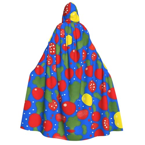UFhgjjb Halloween Kapuzenumhang Kostüm Umhang – Erwachsenenkostüm mit gepunktetem Gemüsesaufdruck, für Maskerade, Karneval, Comic-Ausstellung UFhgjjb Halloween Kapuzenumhang Kostüm Umhang – Erwachsenenkostüm mit gepunktetem Gemüsesaufdruck, für Maskerade, Karneval, Comic-Ausstellung von UFhgjjb