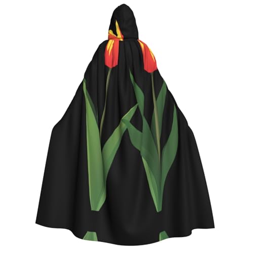 UFhgjjb Halloween Kapuzenumhang Kostüm Umhang – Erwachsenenkostüm mit künstlerischem Tulpenaufdruck, für Maskerade, Karneval, Comic-Ausstellung UFhgjjb Halloween Kapuzenumhang Kostüm Umhang – Erwachsenenkostüm mit künstlerischem Tulpenaufdruck, für Maskerade, Karneval, Comic-Ausstellung von UFhgjjb