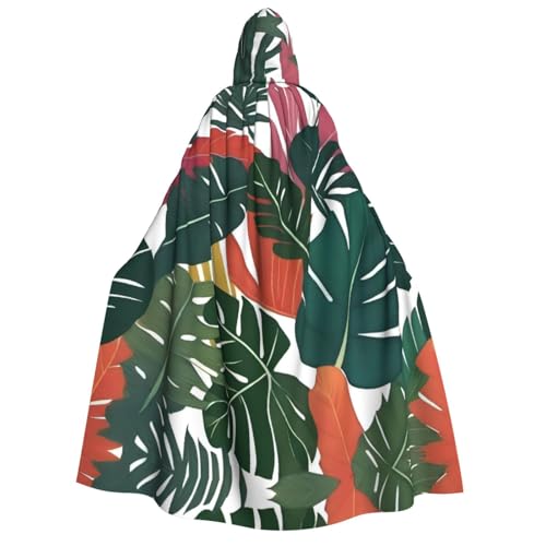 UFhgjjb Halloween Kapuzenumhang Kostüm Umhang – Erwachsenenkostüm mit tropischen Blättern bedruckt, für Maskerade, Karneval, Comic-Ausstellung UFhgjjb Halloween Kapuzenumhang Kostüm Umhang – Erwachsenenkostüm mit tropischen Blättern bedruckt, für Maskerade, Karneval, Comic-Ausstellung von UFhgjjb