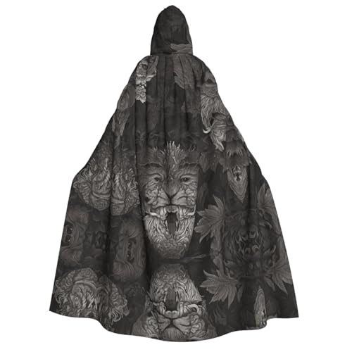 UFhgjjb Halloween Kapuzenumhang Kostüm Umhang - Erwachsener Alter Mann Muster Druck Kostüm Robe für Maskerade, Karneval, Comic Ausstellung von UFhgjjb
