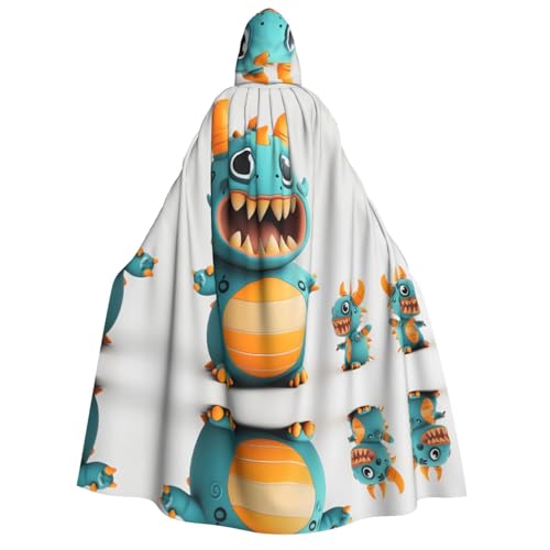 UFhgjjb Halloween Kapuzenumhang Kostüm Umhang - Erwachsener Dinosaurier Schrei Druck Kostüm Robe für Maskerade, Karneval, Comic Ausstellung von UFhgjjb