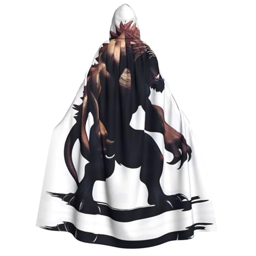 UFhgjjb Halloween Kapuzenumhang Kostüm Umhang - Erwachsener Ein geheimnisvolles Monster erscheint Druck Kostüm Robe für Maskerade, Karneval, Comic Ausstellung von UFhgjjb