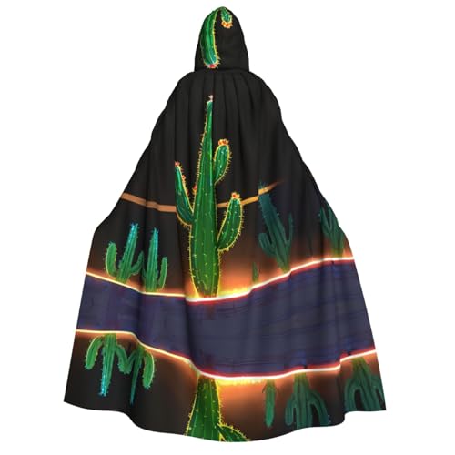 UFhgjjb Halloween Kapuzenumhang Kostüm Umhang - Erwachsener Langer Kaktusdruck Kostüm Robe für Maskerade, Karneval, Comic Ausstellung von UFhgjjb