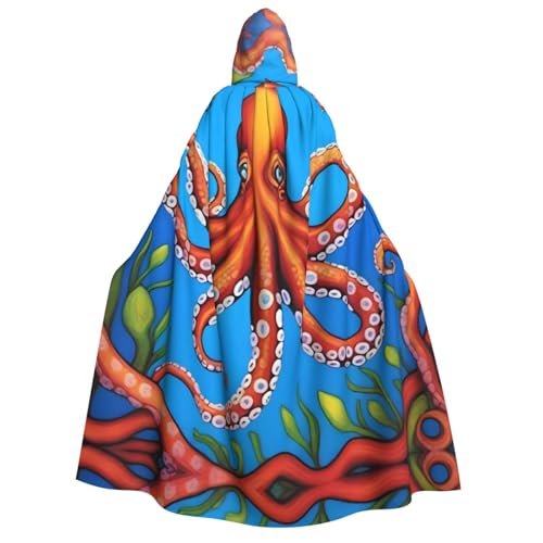 UFhgjjb Halloween Kapuzenumhang Kostüm Umhang - Erwachsener Orange Octopus Print Kostüm Robe für Maskerade, Karneval, Comic Ausstellung UFhgjjb Halloween Kapuzenumhang Kostüm Umhang - Erwachsener Orange Octopus Print Kostüm Robe für Maskerade, Karneval, Comic Ausstellung von UFhgjjb