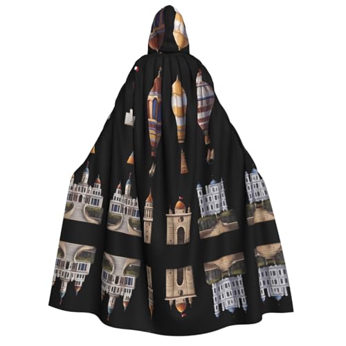 UFhgjjb Halloween Kapuzenumhang Kostüm Umhang - Erwachsener Schloss Heißluftballon Druck Kostüm Robe für Maskerade, Karneval, Comic Ausstellung UFhgjjb Halloween Kapuzenumhang Kostüm Umhang - Erwachsener Schloss Heißluftballon Druck Kostüm Robe für Maskerade, Karneval, Comic Ausstellung von UFhgjjb