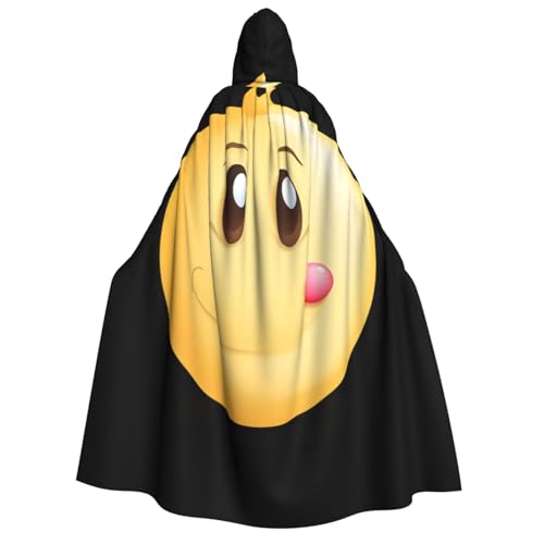 UFhgjjb Halloween-Kostüm mit Kapuze, Umhang – Erwachsenen-Kostüm, niedliches Smiley-Gesicht, Symbol, Druck, Kostüm, Robe für Maskerade, Karneval, Comic-Ausstellung von UFhgjjb