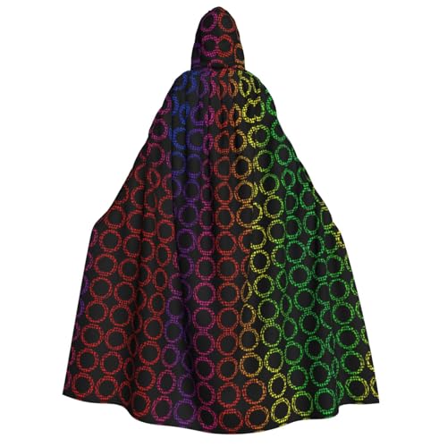UFhgjjb Halloween-Kostüm mit Kapuze, Umhang – Erwachsenenkostüm mit Farbkreisen, bedruckt, für Maskerade, Karneval, Comic-Ausstellung UFhgjjb Halloween-Kostüm mit Kapuze, Umhang – Erwachsenenkostüm mit Farbkreisen, bedruckt, für Maskerade, Karneval, Comic-Ausstellung von UFhgjjb