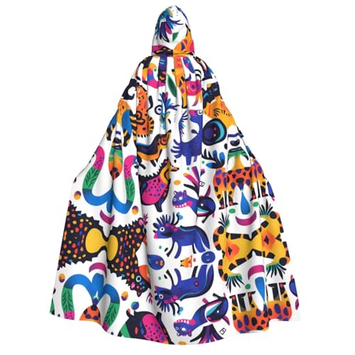 UFhgjjb Halloween-Kostüm mit Kapuze, Umhang – Erwachsenenkostüm mit buntem Dinosaurier-Kriegsdruck, für Maskerade, Karneval, Comic-Ausstellung UFhgjjb Halloween-Kostüm mit Kapuze, Umhang – Erwachsenenkostüm mit buntem Dinosaurier-Kriegsdruck, für Maskerade, Karneval, Comic-Ausstellung von UFhgjjb