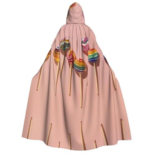 UFhgjjb Halloween-Kostüm mit Kapuze, Umhang – Erwachsenenkostüm mit buntem Lutscher-Druck, für Maskerade, Karneval, Comic-Ausstellung UFhgjjb Halloween-Kostüm mit Kapuze, Umhang – Erwachsenenkostüm mit buntem Lutscher-Druck, für Maskerade, Karneval, Comic-Ausstellung von UFhgjjb