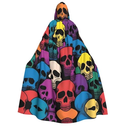UFhgjjb Halloween-Kostüm mit Kapuze, Umhang – Erwachsenenkostüm mit buntem Totenkopf-Flor, für Maskerade, Karneval, Comic-Ausstellung UFhgjjb Halloween-Kostüm mit Kapuze, Umhang – Erwachsenenkostüm mit buntem Totenkopf-Flor, für Maskerade, Karneval, Comic-Ausstellung von UFhgjjb