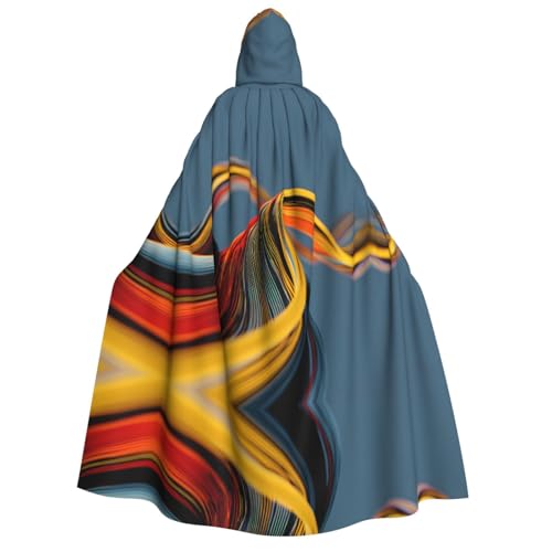 UFhgjjb Halloween-Kostüm mit Kapuze, Umhang – Erwachsenenkostüm mit farbigen Linien, Druck, für Maskerade, Karneval, Comic-Ausstellung von UFhgjjb