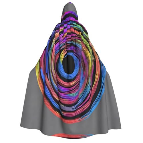 UFhgjjb Halloween-Umhang mit Kapuze, Umhang – Erwachsenenkostüm mit Spiraldruck, für Maskerade, Karneval, Comic-Ausstellung von UFhgjjb