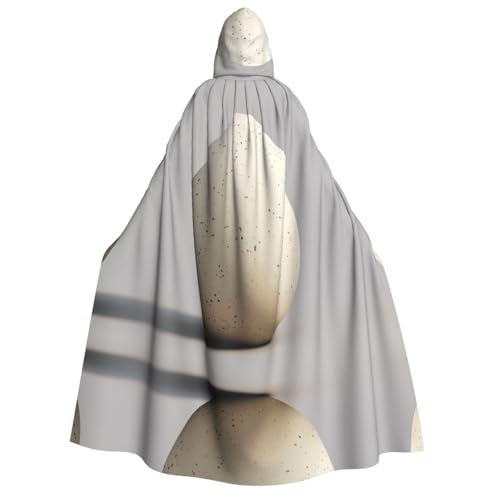UFhgjjb Halloween-Umhang mit Kapuze – Erwachsenenkostüm mit Eier-Druck, einfarbig, für Maskerade, Karneval, Comic-Ausstellung von UFhgjjb