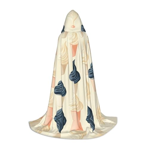 UFhgjjb L Halloween Kapuzenumhang - Unisex Eiscreme-Form Druck Cosplay Robe für Partys, Karneval, Comic Ausstellungen und mehr von UFhgjjb