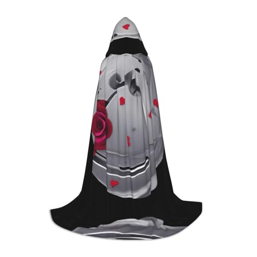 UFhgjjb L Halloween Kapuzenumhang Unisex Erdrose Druck Cosplay Robe für Partys, Karneval, Comic Ausstellungen und mehr von UFhgjjb