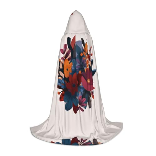 UFhgjjb M Halloween Kapuzenumhang - Unisex Comic Flower Group Print Cosplay Robe für Partys, Karneval, Comic Ausstellungen und mehr von UFhgjjb