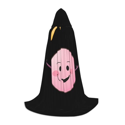 UFhgjjb M Halloween Kapuzenumhang - Unisex Rosa Smiley Puppe Druck Cosplay Robe für Partys, Karneval, Comic Ausstellungen und mehr von UFhgjjb