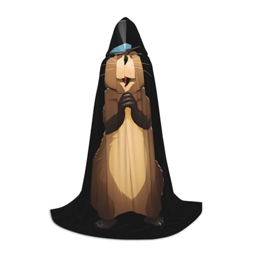UFhgjjb S Halloween Kapuzenumhang - Unisex Groundhog mit Hut Druck Cosplay Robe für Partys, Karneval, Comic Ausstellungen und mehr UFhgjjb S Halloween Kapuzenumhang - Unisex Groundhog mit Hut Druck Cosplay Robe für Partys, Karneval, Comic Ausstellungen und mehr von UFhgjjb