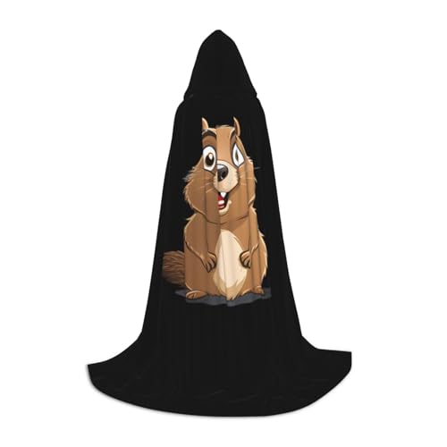 UFhgjjb S Halloween Kapuzenumhang - Unisex Little Groundhog Print Cosplay Robe für Partys, Karneval, Comic Ausstellungen und mehr von UFhgjjb