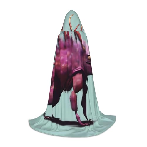 UFhgjjb S Halloween Kapuzenumhang - Unisex Reiner Hintergrund Monsterdruck Cosplay Robe für Partys, Karneval, Comic Ausstellungen und mehr von UFhgjjb