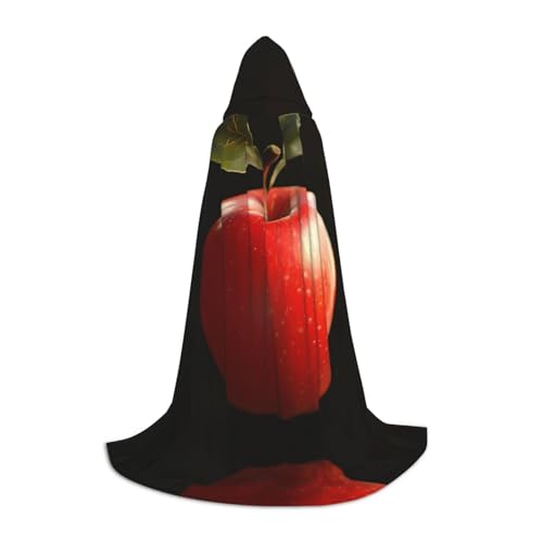 UFhgjjb S Halloween Kapuzenumhang – Unisex leuchtend rote Früchte Druck Cosplay Robe für Partys, Karneval, Comic Ausstellungen und mehr von UFhgjjb