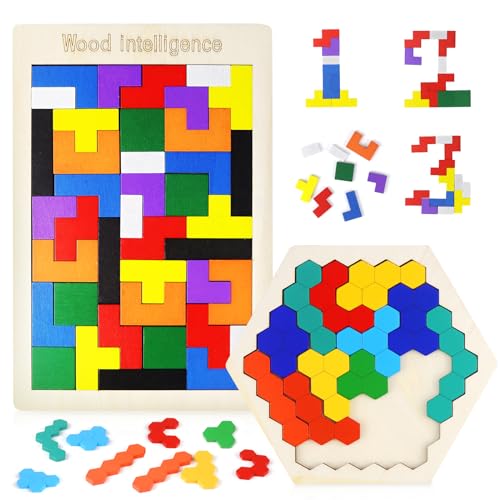 Holzpuzzle Knobelspiele Kinder Holzspielzeug Kinderspiele Tetris Spiel Holz Puzzle Toys 2 Stück Geduldspiele für Kinder Montessori Spielzeug ab 3 4 5 6 Jahr Wooden Jigsaw Block Puzzle Holzpuzzle Knobelspiele Kinder Holzspielzeug Kinderspiele Tetris Spiel Holz Puzzle Toys 2 Stück Geduldspiele für Kinder Montessori Spielzeug ab 3 4 5 6 Jahr Wooden Jigsaw Block Puzzle von UGBO
