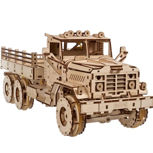 UGEARS Cargo Truck 3D Holzpuzzles für Erwachsene - Hobbys für Männer zum Bauen - Auto-Bausatz für Erwachsene - 3D-Puzzle für Erwachsene von UGEARS