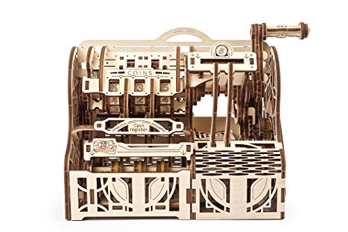 UGEARS 3D Puzzle Erwachsene Registrierkasse - 3D Modellbausatz - DIY Bausatz 3D Modellbaukasten - Sparkässchen Mechanische Modell - Kreatives Geschenk 3D Holzpuzzle für Erwachsene und Jugendliche von UGEARS