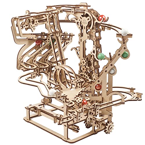 UGEARS 3D-Puzzle Kugelbahn-Kette – Vatertagsgeschenk, kreative 3D-Holzpuzzles für Erwachsene mit Gummibandmotor – Kugelbahn-Ketten-Holzmodellbausatz – einzigartiges Holzpuzzle – 3D-Puzzles Bausatz von UGEARS