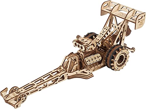 UGEARS Dragster Car Model Kit - Top Fuel Dragster Model Kits Puzzle 3D mit Moteur à Ressort Puissant - Drag Racing Model Car Kits Puzzles 3D zu Assembler - Puzzles 3D für Erwachsene und Kinder von UGEARS