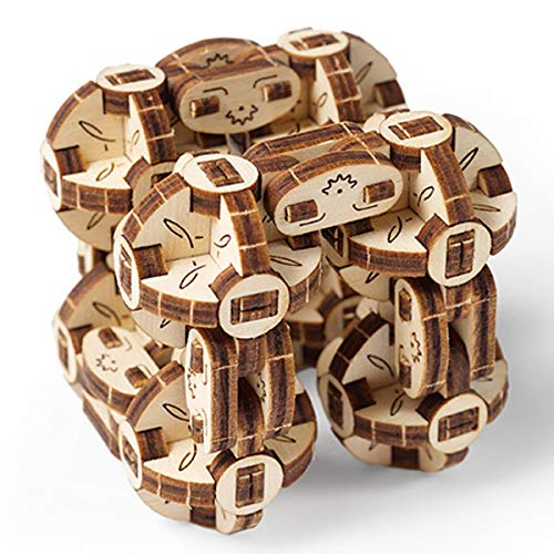UGEARS Flexi Cubus – 3D Holz-Puzzle – Mechanischer Flexi Würfel – Anti-Stress 3D-Puzzle – Verbessert Aufmerksamkeit und Konzentration – Selbstmontage Modell – 144 Teile Bausatz UGEARS Flexi Cubus – 3D Holz-Puzzle – Mechanischer Flexi Würfel – Anti-Stress 3D-Puzzle – Verbessert Aufmerksamkeit und Konzentration – Selbstmontage Modell – 144 Teile Bausatz von UGEARS