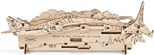 UGEARS Ghost of Kyiv attackiert 3D-Holzpuzzle – Mechanischer Holzmodellbausatz zum Bauen – DIY-Konstrukteur mit Getriebemechanismus – Denksport-Bauset für Erwachsene UGEARS Ghost of Kyiv attackiert 3D-Holzpuzzle – Mechanischer Holzmodellbausatz zum Bauen – DIY-Konstrukteur mit Getriebemechanismus – Denksport-Bauset für Erwachsene von UGEARS