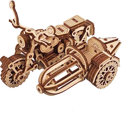 UGEARS Hagrid's Flying Motorbike™ 3D-Puzzle – Modellbausatz aus Holz für Erwachsene zum Bauen – Mechanisches Fahrrad-Motorrad-Bausatz – 3D-Puzzle Holzfahrzeug – Harry Potter™ Kollektion DIY von UGEARS