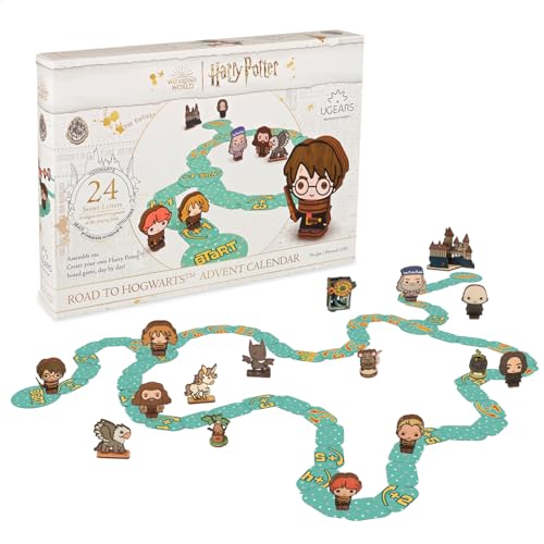 UGEARS Road to Hogwarts Adventskalender 2025 – Harry Potter Modellbausatz 3D-Puzzles für Erwachsene mit 16 Figuren, 60 Spielfeldteilen, 24 geheimen Umschlägen – Weihnachtsgeschenkmodelle 8 Jahren von UGEARS