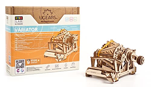 UGEARS STEM Lab 3D Puzzles - Spielset STEM - 3D Holzbausatz - DIY Mechanical Science Kit - Wissenschaftliches STEM Spielzeug mit App Holzmodell Kits für Erwachsene und Kinder 8+ (Variomatik) von UGEARS