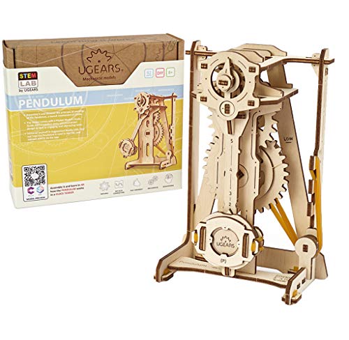 UGEARS 1 STEM Lab 3D Puzzles - Spielset STEM - 3D Holzbausatz - DIY Mechanical Science Kit - Wissenschaftliches STEM Spielzeug mit App Holzmodell Kits für Erwachsene und Kinder 8+ (Pendel) von UGEARS