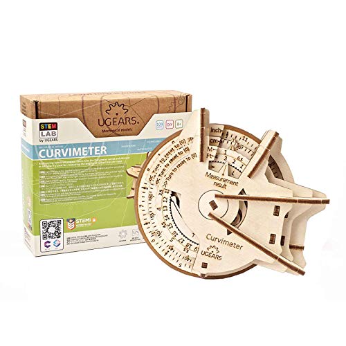 UGEARS STEM Lab 3D Puzzle - STEM Set - Modellbausatz aus Holz - Kreatives STEM Spielzeug mit App - Mechanischer Modell Holzbausatz - 3D Holzpuzzle für Erwachsene und Kinder 8+ (Kurvimeter) von UGEARS