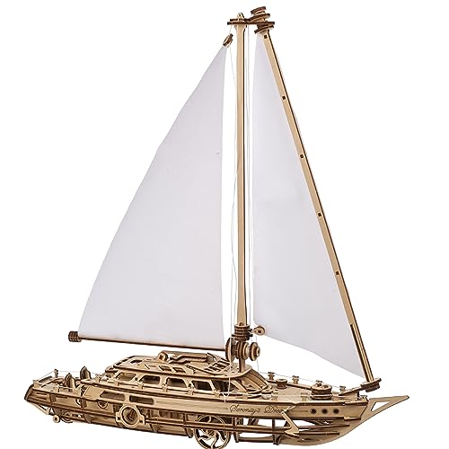 UGEARS Serenitys Traum Segelschiff Modellbausatz - Holzpuzzle Erwachsene 3D Schiff - Modellschiff Bausatz Holz - Segelboot Schiff für DIY Liebhaber - 3D Puzzle Holz Erwachsene Bausatz von UGEARS