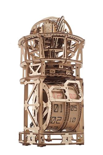 UGEARS Sky Watcher Tourbillon Tischuhr - Funktionale 3D Holzpuzzle für Erwachsene Mechanisches Uhren-Kit - DIY Montage Holzmodell-Bausätze zum Bauen - 3D Puzzle Geschenk zum Vatertag - 338 Teile von UGEARS