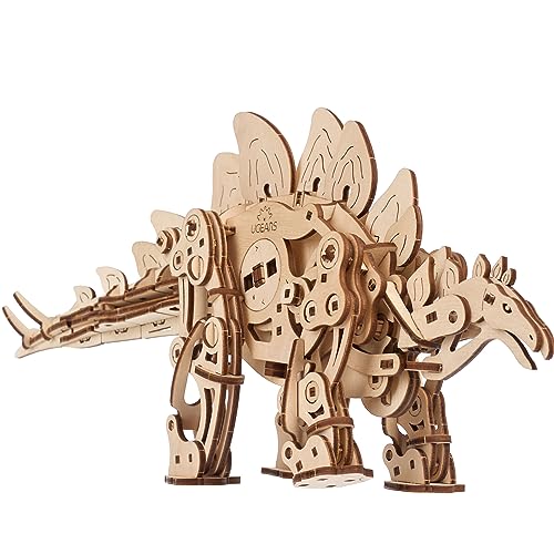 UGEARS Stegosaurus Holzpuzzle Erwachsene 3D - Modellbausatz Erwachsene Dinosaurier Mit Mechanik - Dino 3D Puzzle Holz Im Maßstab 1:32 - Lebensechtes 3D Holzpuzzle Für Begeisterte des Modellbau von UGEARS
