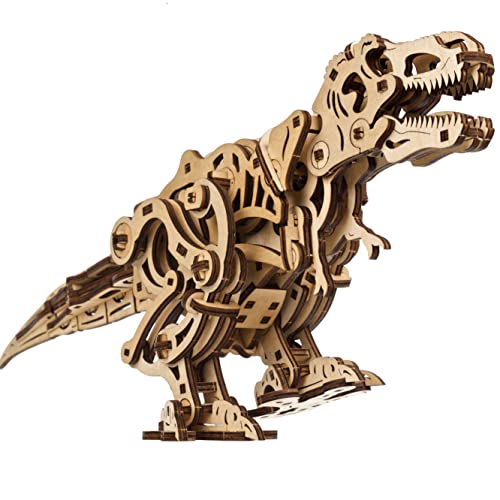 UGEARS Tyrannosaurus Rex - 3D Holzpuzzle Erwachsene - Holz T-Rex Modellbausatz für Erwachsene - 3D Puzzle Holz Dinosaurier mit zweibeiniger Bewegung - Einzigartiges und Bildungs Geschenk von UGEARS