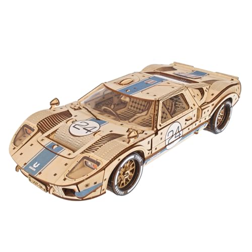 UGEARS UGT-24 Ausdauer-Rennwagen 3D Puzzle - 1:12 Maßstab Mechanischer Holzmodellbausatz für Erwachsene - Sportwagen-Modellbausatz - Rennwagen 3D Holzpuzzle für Erwachsene 970 Teile von UGEARS