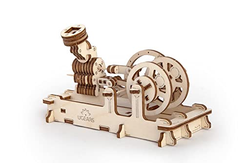 UGEARS Mechanisches 3D-Puzzle Druckluftmotor - Einzigartiger Umweltfreundlicher Hölzerner Mechanischer Beweglicher Selbstaufbauinstallationssatz von UGEARS