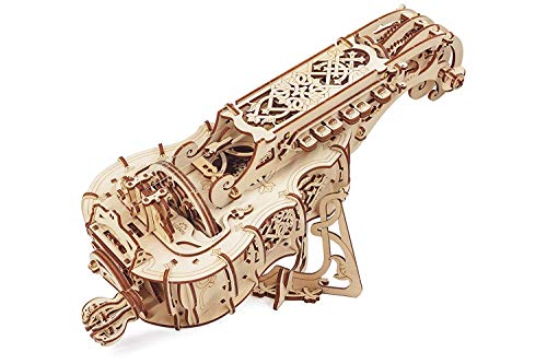 UGEARS Drehleier 3D-Holzpuzzle – Musikinstrument aus Holz, mechanischer Modellbausatz zum Bauen – DIY-Puzzle Mittelalterliche Musik – Denksport-Bauset für Erwachsene und Kinder von UGEARS