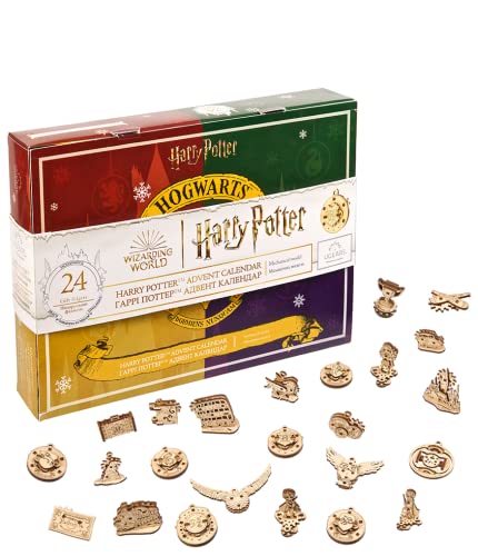 Ugears Harry Potter Adventskalender 2023 Kinder Bauen Fidget Toy 3D Holzpuzzle Modellbausatz Für 24 Tage - Weihnachtskalender Countdown mit Holz Spielzeug Figuren Modellbau Christbaumschmuck von UGEARS