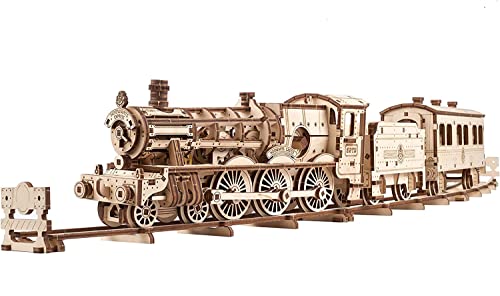 Ugears Harry Potter Hogwarts Express Modellbau Holzpuzzle Erwachsene - 3D Puzzle Modellbausatz Holz Zug Spielzeug Modell Mit Eisenbahn - Basteln Erwachsen Bausatz Enthält, Kutsche, 3 Figuren von UGEARS