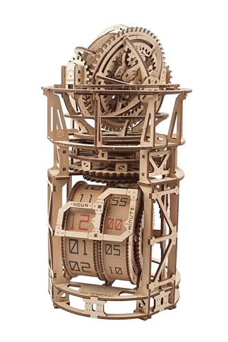 Ugears Sky Watcher Tourbillon Tischuhr - 3D Holzpuzzle Erwachsene Uhr Modellbausatz Erwachsene - Mechanische Sternwarte Bauset mit Tourbillon 3D Puzzle Holz Bausatz Geburtstagsgeschenk - 338 Teile von UGEARS