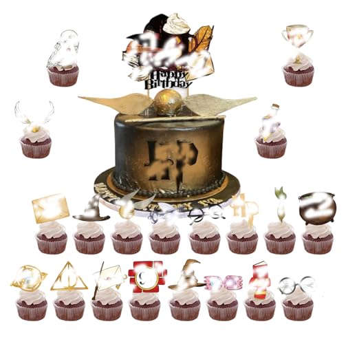 22 Stück Harry Cake Topper, Kuchen Deko, Happy Birthday Cake Topper, Tortendeko Geburstagstorte, Cupcake Toppers Kuchen Deko für Junge Mädchen Kinder Geburtstag Party Dekorationen 22 Stück Harry Cake Topper, Kuchen Deko, Happy Birthday Cake Topper, Tortendeko Geburstagstorte, Cupcake Toppers Kuchen Deko für Junge Mädchen Kinder Geburtstag Party Dekorationen von UHDS