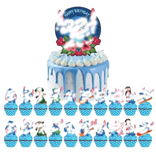 22 Stück Stittch Cake Topper, Kuchen Deko, Happy Birthday Cake Topper, Tortendeko Geburstagstorte, Cupcake Toppers Kuchen Deko für Junge Mädchen Kinder Geburtstag Party Dekorationen 22 Stück Stittch Cake Topper, Kuchen Deko, Happy Birthday Cake Topper, Tortendeko Geburstagstorte, Cupcake Toppers Kuchen Deko für Junge Mädchen Kinder Geburtstag Party Dekorationen von UHDS
